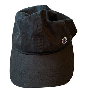Champion Brand Black Cotton OS Unisex Strap Back Baseball Hat Streetwear